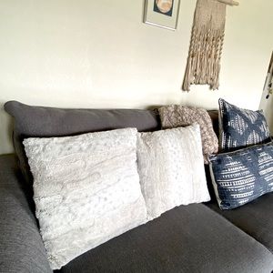 Faux Fur Throw Pillows (2)
